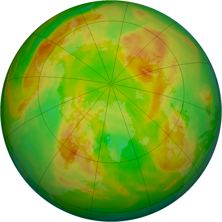 Arctic ozone map for 09 June 1987
